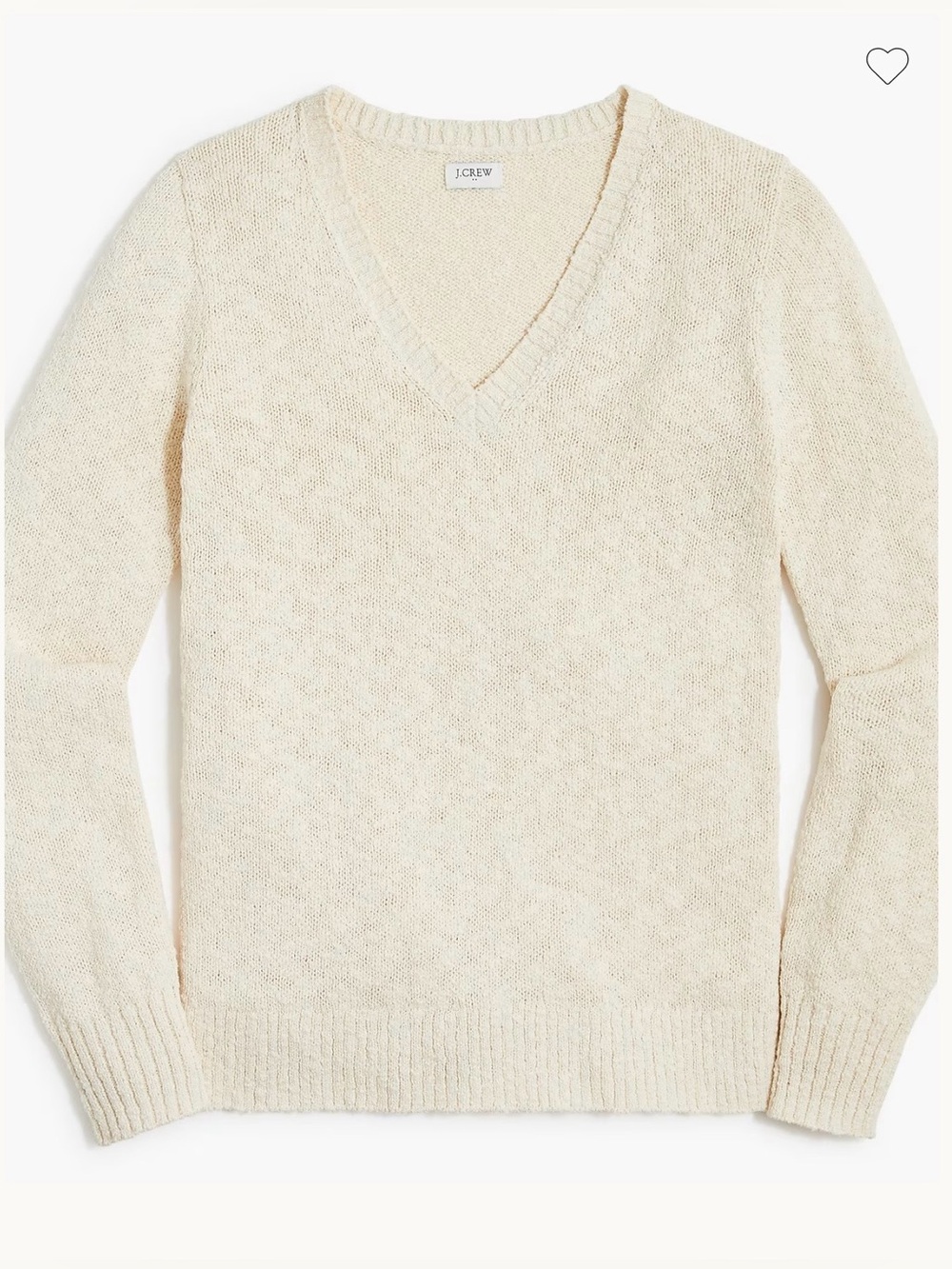 J. Crew Sz 2X Cream Oatmeal Slub Cotton Sweater V-Neck Relaxed Fit EUC - Picture 9 of 9